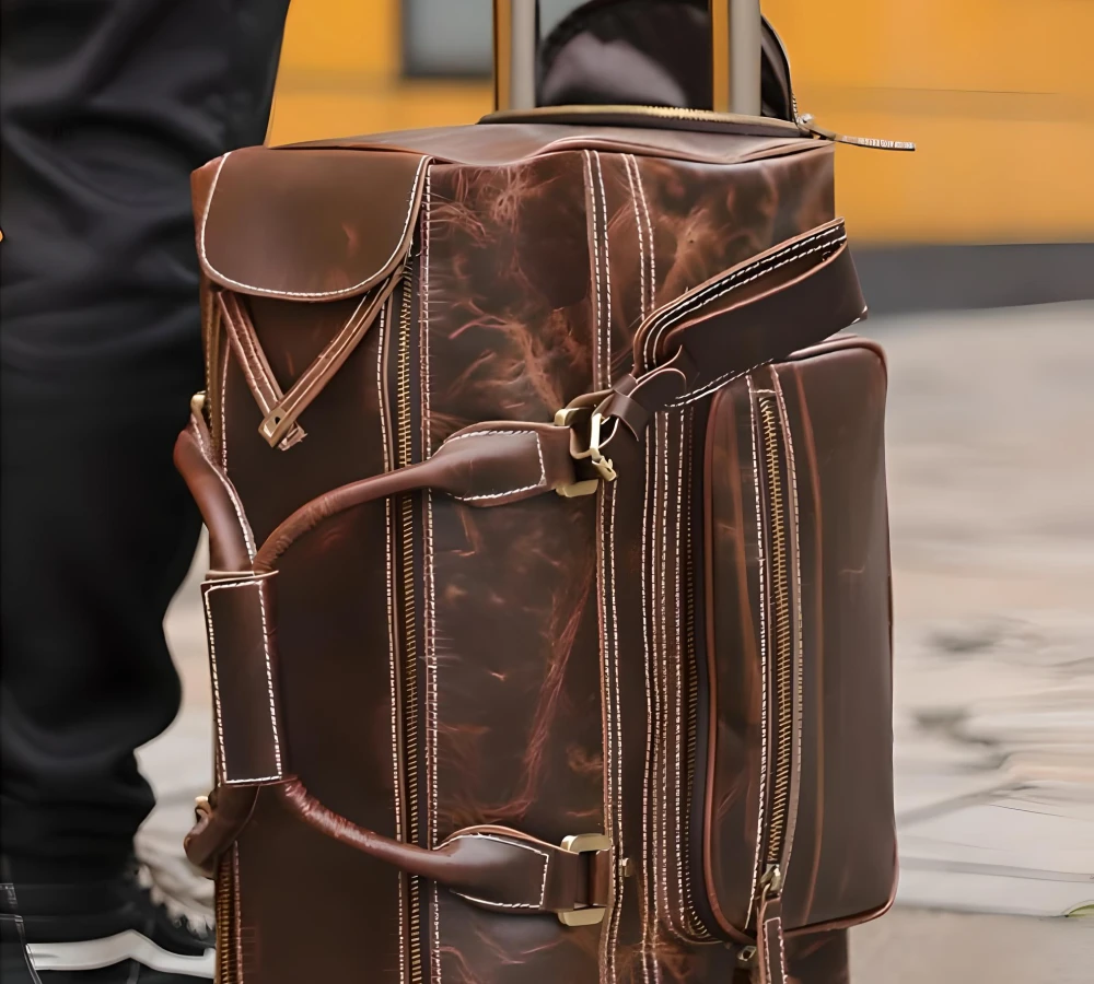 leather carry on suitcase